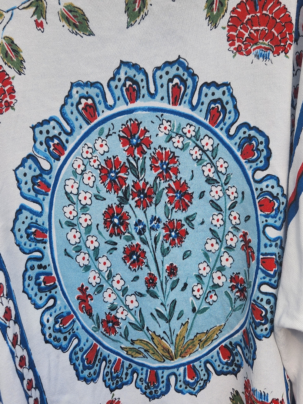 Escada White, Blue & Red Floral Open Cardigan - Picture 6 of 10